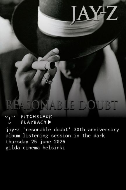 Pitchblack Playback: JAY-Z 'Reasonable Doubt' (30th Anniversary) juliste